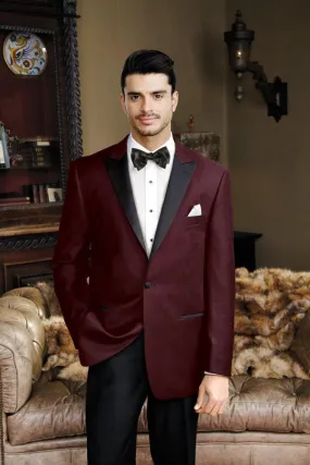 "Liam" Merlot Velvet Jacket Peak (Separates)