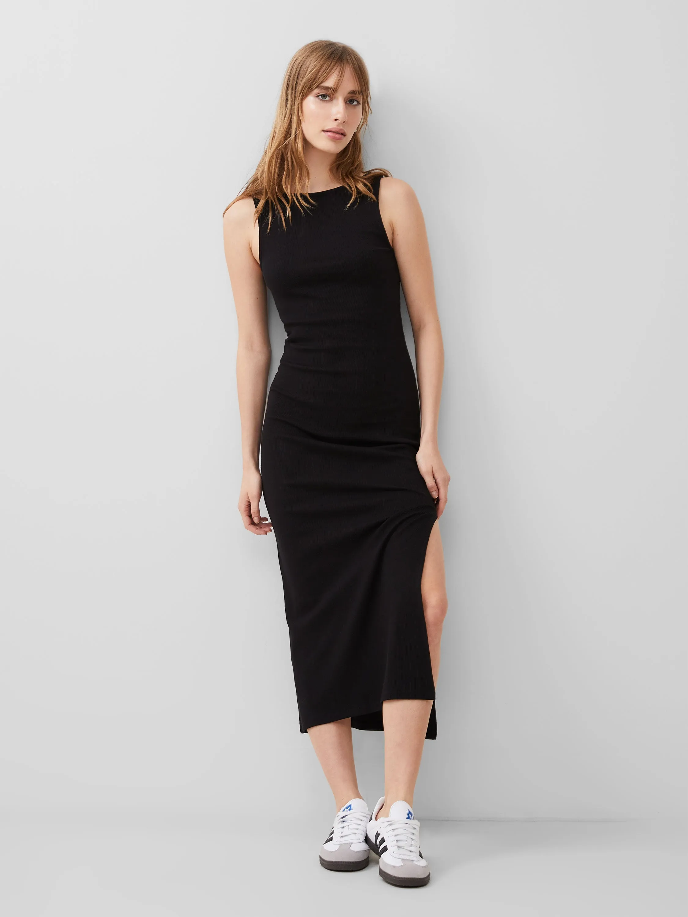 Rassia Jersey Slash Neck Midaxi Dress