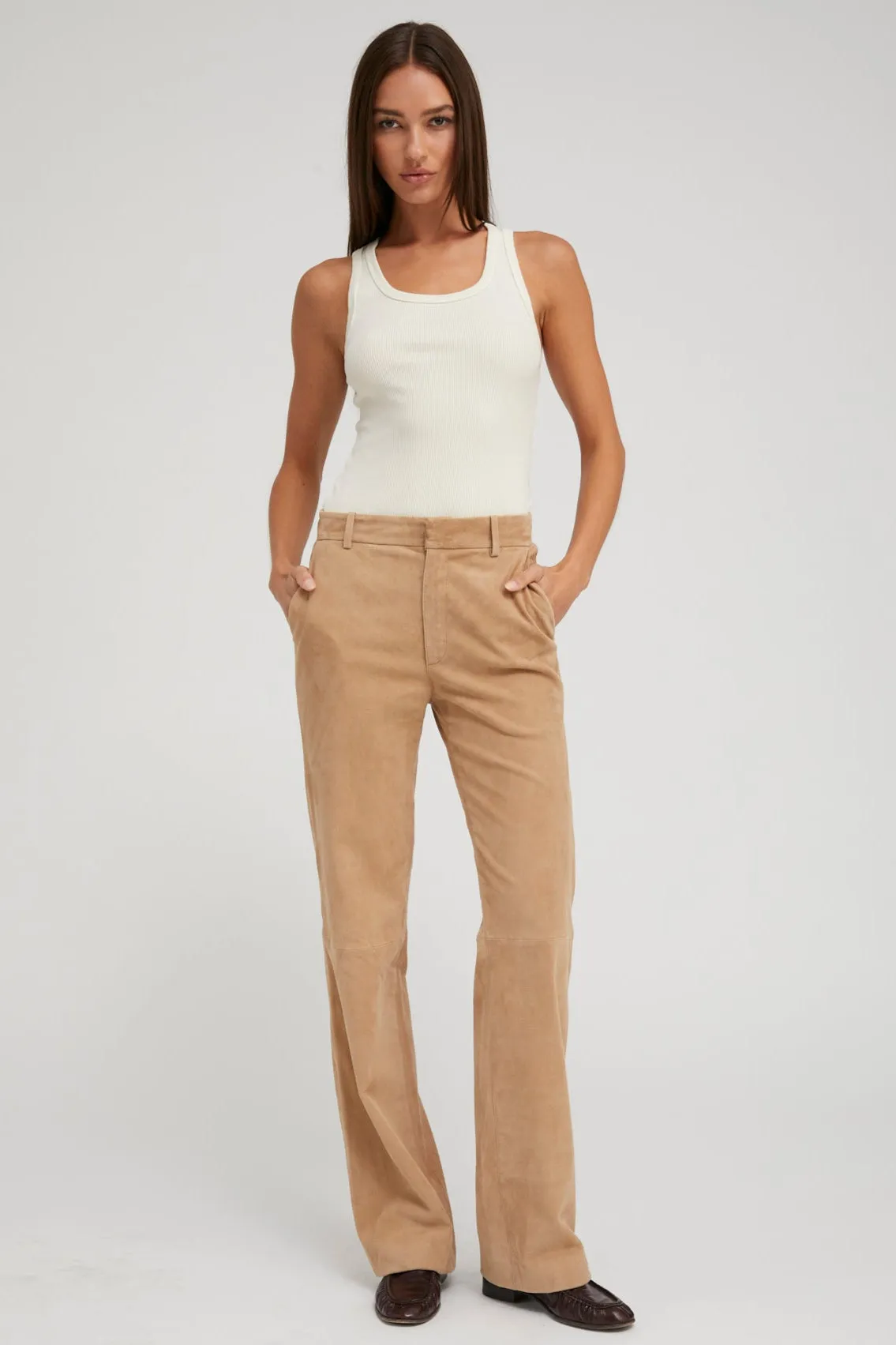 Sand Suede Classic Trousers