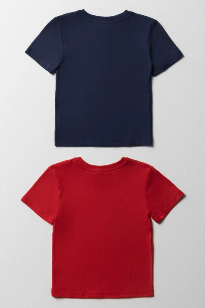 Sonic 2 Pack Short Sleeve T-Shirts Navy & Red