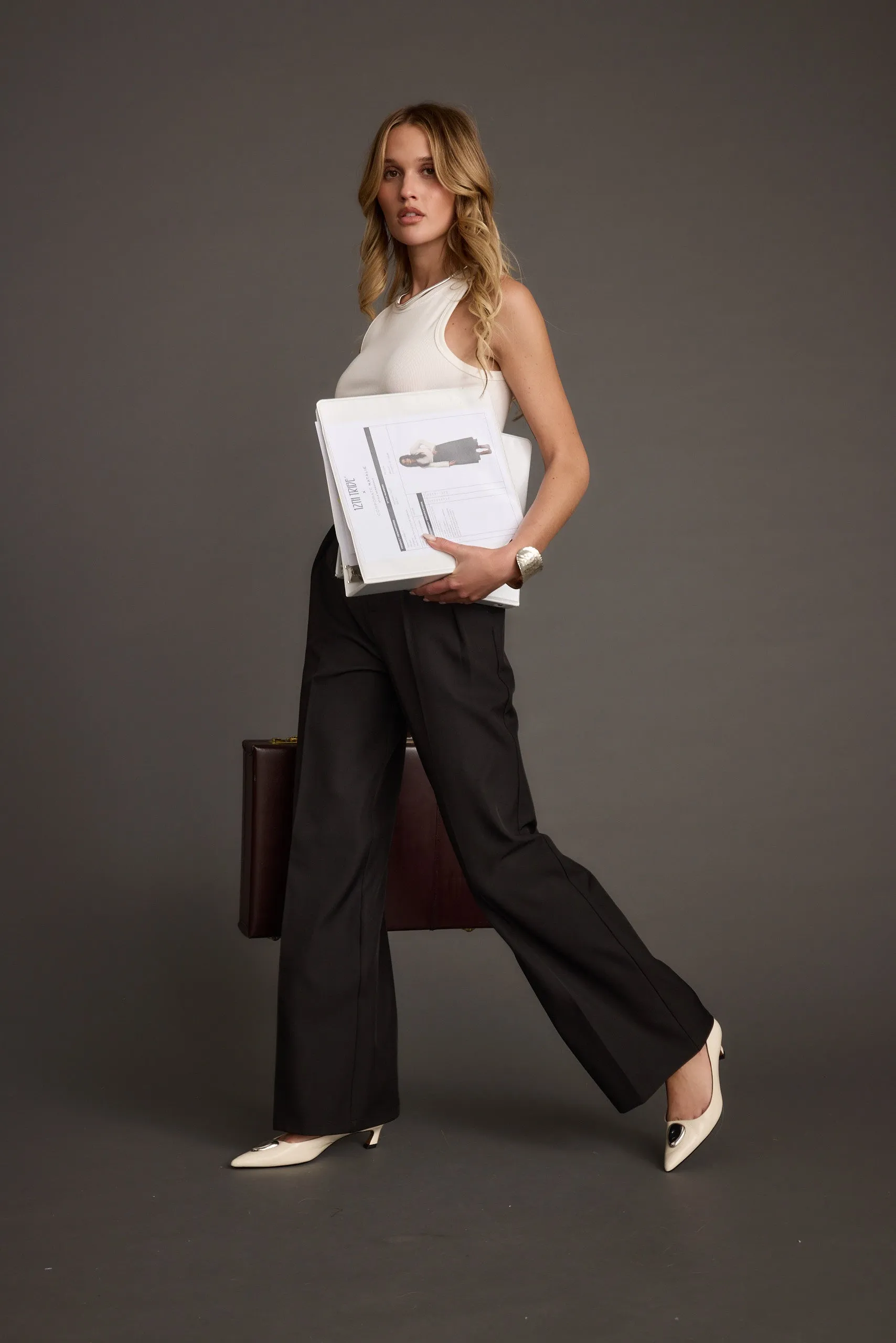 Weiss Black Wide Leg Trousers