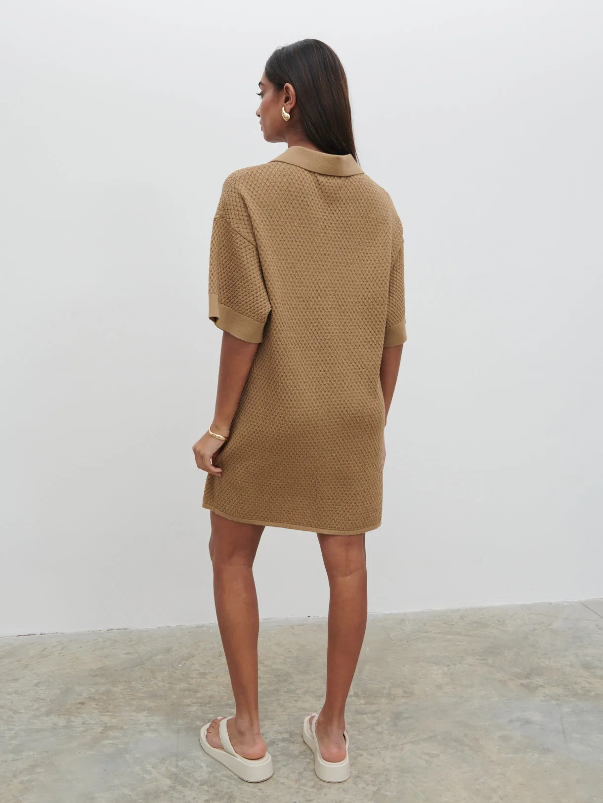 Willow Knit Mini Dress - Biscuit