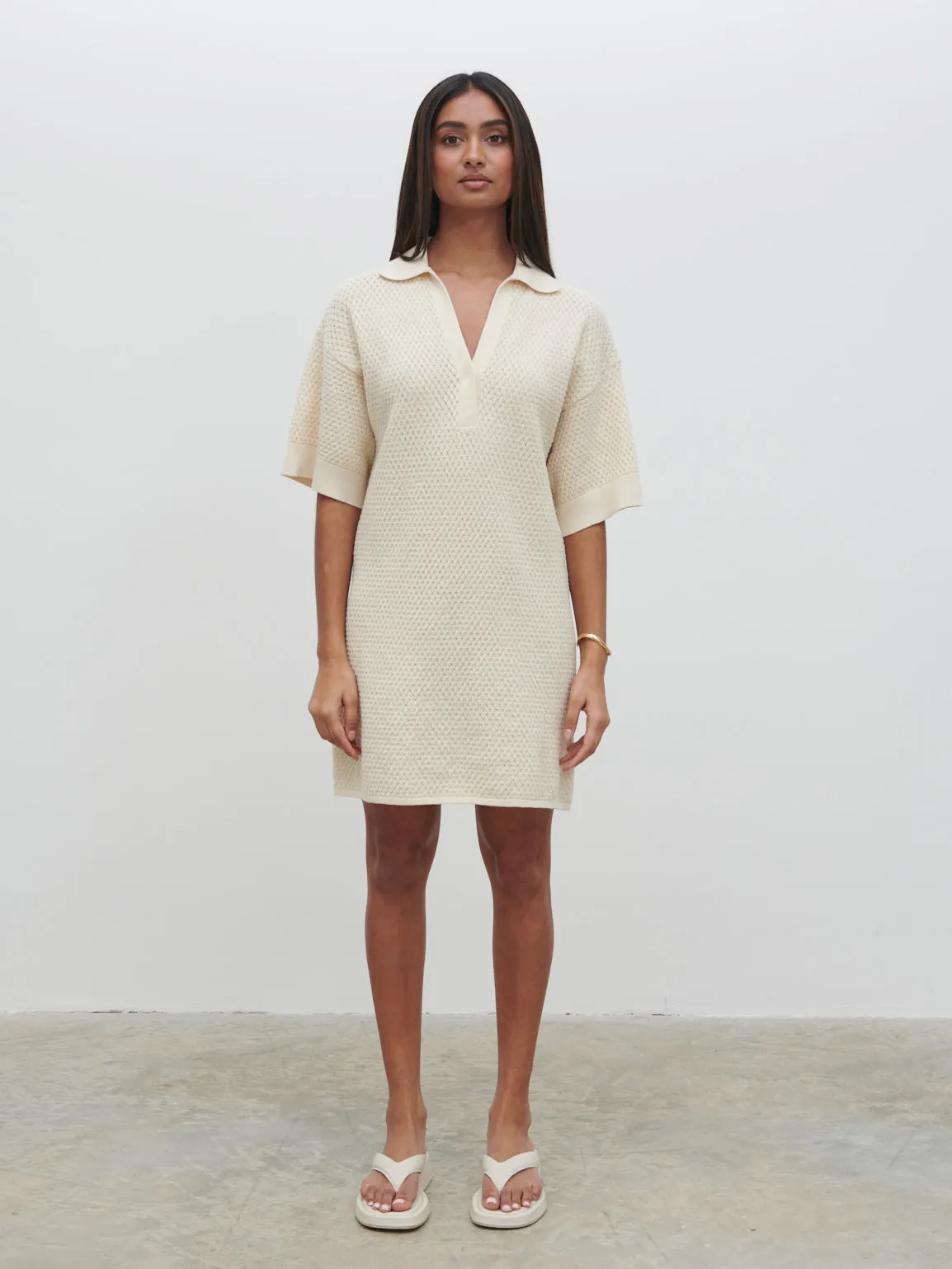 Willow Knit Mini Dress - Cream