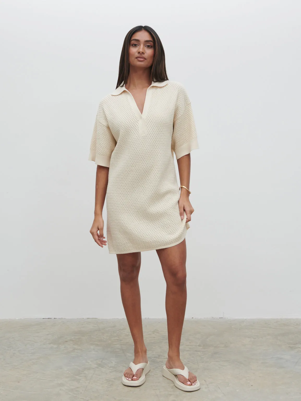 Willow Knit Mini Dress - Cream