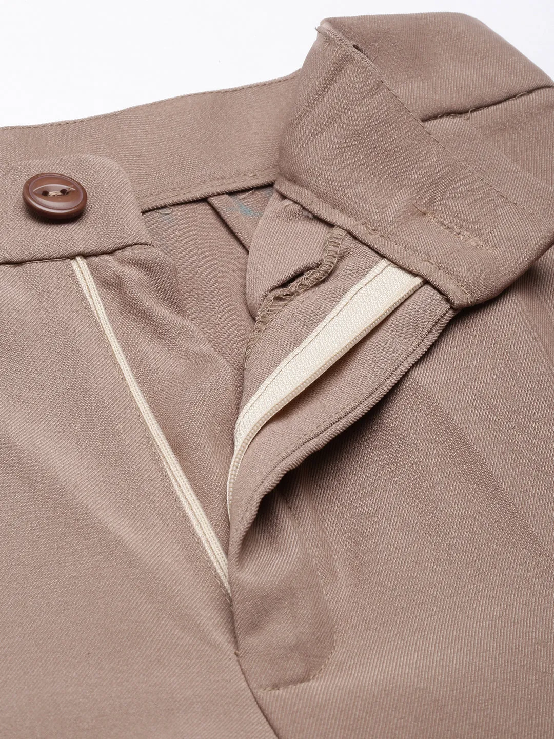 Women Solid Beige Parallel Trousers