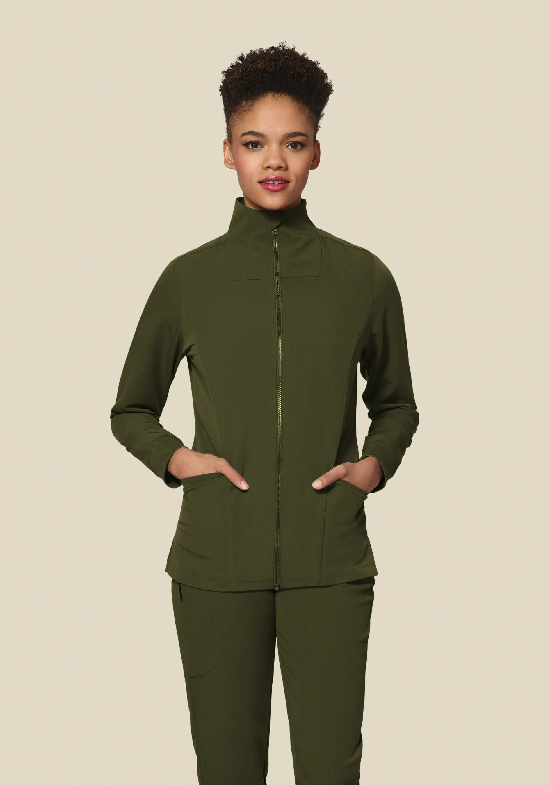 Women's Modern Scrub Jacket Olive