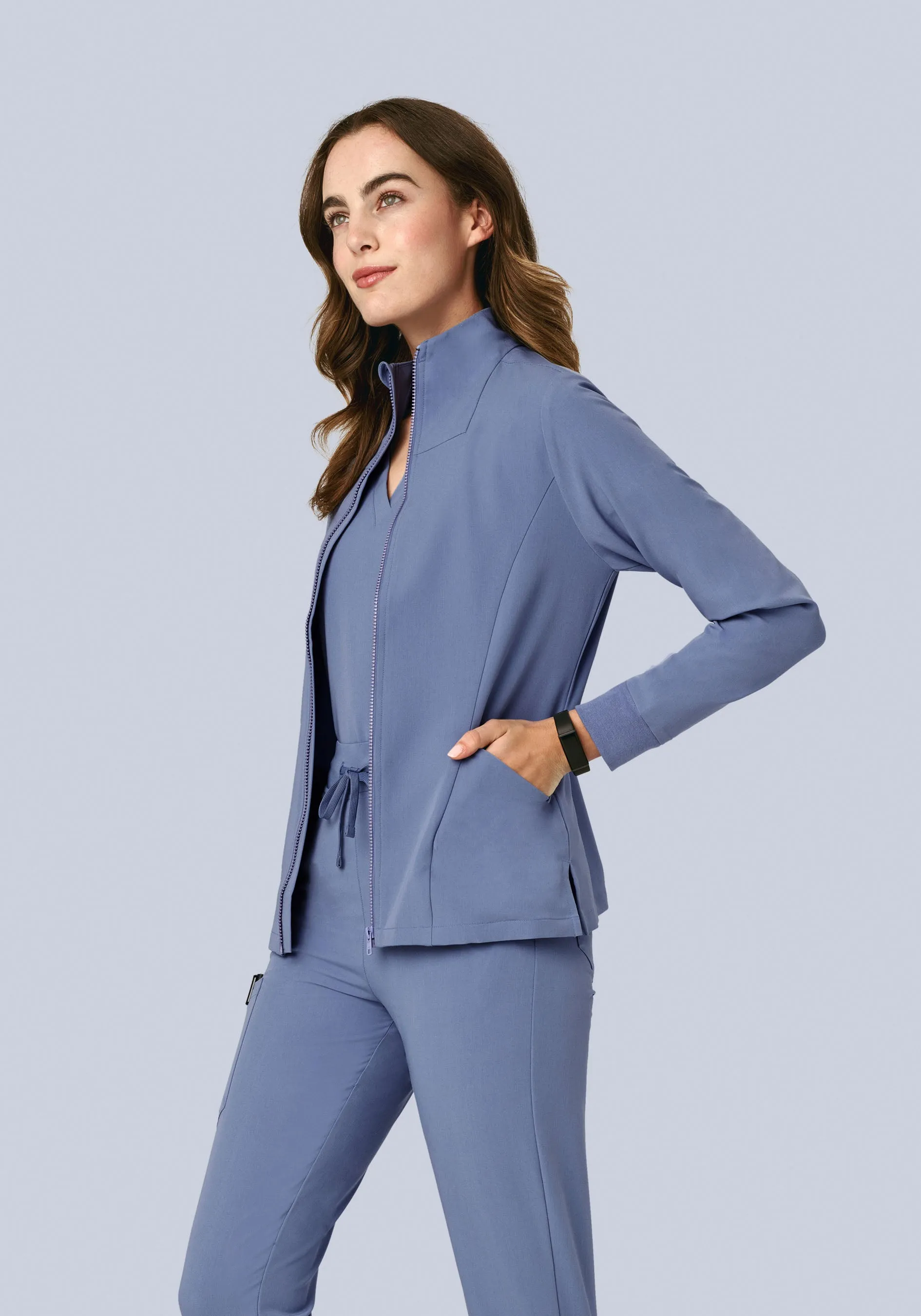 Women's Modern Scrub Jacket Periwinkle